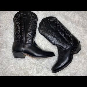 Black leather boots